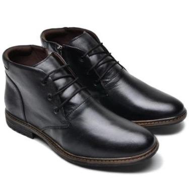 Imagem de Bota Masculina Coturno Couro Cano Curto Cadarço Casual-Masculino