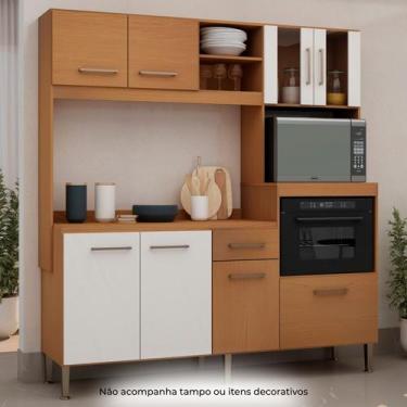 Imagem de Armário de Cozinha Completo Compacto Helena 1,86m 100% MDF 0268 Genial