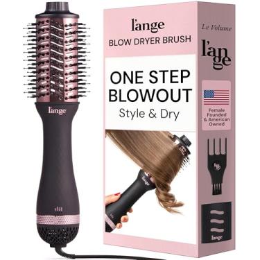 Imagem de L'ANGE HAIR Le Volume 2 em 1 Secador de escova de titânio preto | Secador de ar quente de 60 mm em um com tubo oval | Modelador de cabelo para resultados lisos e sem frizz para todos