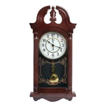 Imagem de Relógio de parede de plástico com pêndulo vintage 50cm - Imporiente