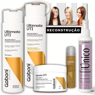 Imagem de Kit Reconstrução Capilar Imediata (5 Produtos) Ultimate UTI Gaboni Pro