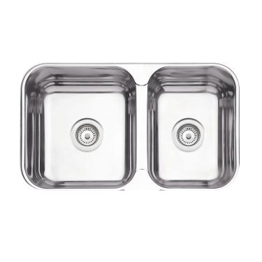 Imagem de Cuba de Cozinha Isis 2C 34-28 BS Retangular de Embutir Ou Sobrepor em Aço Inox Polido D...