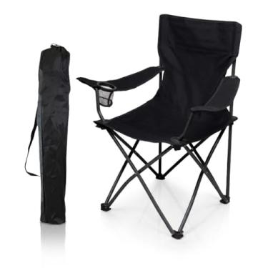 Imagem de Cadeira Camping Dobrável Portátil Resistente 120 kg Estrutura Metálica com Bolsa de Transporte para Praia Pesca Jardim