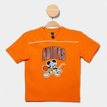 Imagem de Camiseta Infantil Adidas Mickey, Laranja, Preto, 5/6A