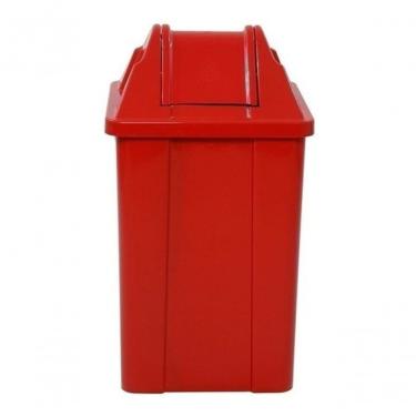 Imagem de Cesto Quadrado com Tampa vai-vem Q25 para Organização de Resíduos 25L para Ambientes Di...
