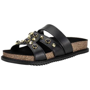 Imagem de Tamanco feminino flat beira rio 8523129, Preto, 35
