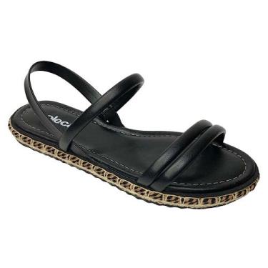 Imagem de Sandália Moleca Espadrille Rasteira 5413.723 Preto, Preto, 38