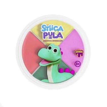 Imagem de Massinha Infantil Estica e Pula 20g Dinossauro 3825 Elástica Atóxica G