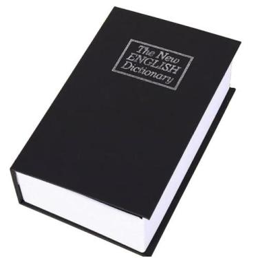 Imagem de Cofre Camuflado Formato de Livro Discreto Porta Jóias Com Chave 18x11c