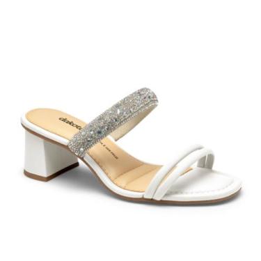 Imagem de Tamanco Feminino Dakota Salto Grosso Médio Brilho Original, Branco, 35