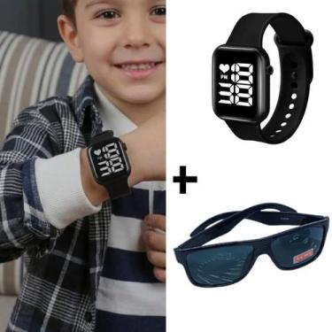 Imagem de Kit relógio Digital Led Tipo Smart Esportivo Ajustável Menina Menino +