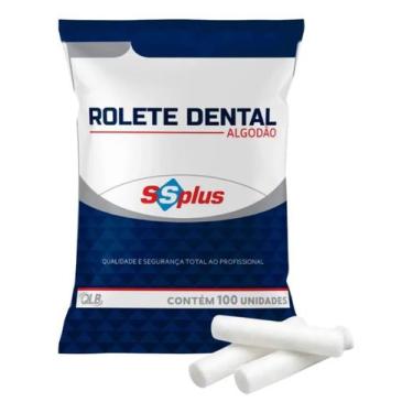 Imagem de Algodão Rolete Dental Odontológico Com 100 Unidades Ssplus