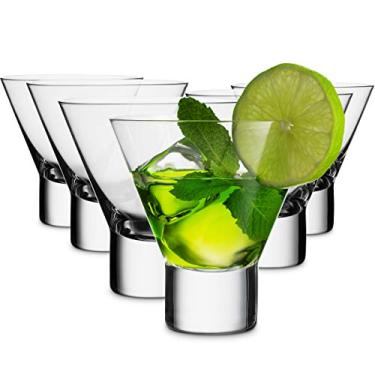 Imagem de Mitbak Copos Martini de 227 g (conjunto de 6) | Copos de coquetel reutilizáveis sem chumbo elegante | Ótimo para Martini, coquetéis, Whiskey, Liquor, Margarita, Hurricane e outras bebidas alcoólicas | Feito na Eslovaca