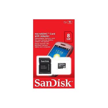 Imagem de Cartão De Memória Sandisk Micro Sd 8Gb + Adaptador