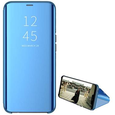 Imagem de Para Samsung Galaxy Z Fold 3 5G Case Luxo Smart Mirror Suporte Magnético Flip Phone Case Para Samsung Z Fold 2 Z Fold3 Capa Traseira, Azul, para Galaxy Z Fold 2 5G