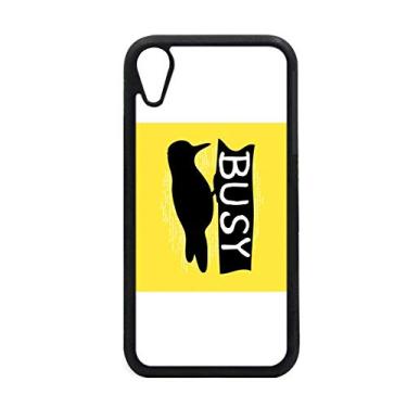 Imagem de Capa preta Woodpecker Animal Outline Natural para iPhone XR Capa para proteção de telefone Apple