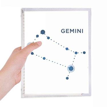 Imagem de Caderno Gêmeos Constelação Signo do Zodíaco Folhas Soltas Diário Recarregável Papelaria