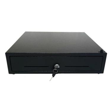 Imagem de Gaveta Caixa Para Dinheiro Manual Preto Pino Trava Superior