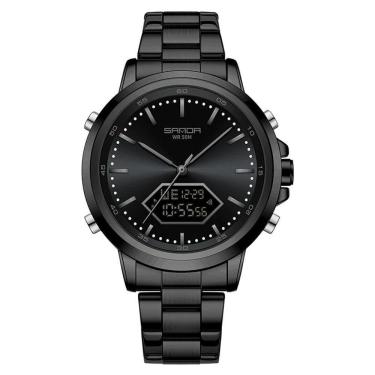 Imagem de Relógio De Pulso Esportivo Militar Masculino 3301 Sanda Preto