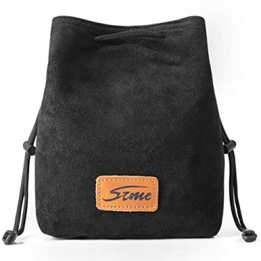 Imagem de S-ZONE bolsa macia para câmera DSLR inserção bolsa de mão cordão lente capa compatível com Canon Nikon Sony, Preto, Large