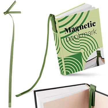 Imagem de Superior Essentials Marcador de página magnético da Planner – couro legítimo, marcador de página de fita longa única para amantes de livros – Amplie seu amor por livros com nosso elegante marcador de página de fita (1 peça, verde sálvia)