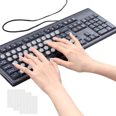 Imagem de Nevixtal 108 peças de teclas de teclado DIY, adesivos de teclado tipo unha, adesivos transparentes para teclado de laptop, ferramenta prática de aprimoramento de unhas, para mulheres com unhas longas