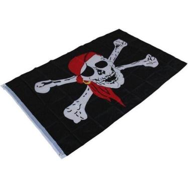 Imagem de Bandeira Pirata 1,50x0,90mt 100% Poliéster - Envio Imediato - WCAN