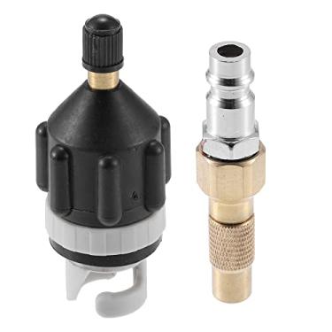 Imagem de X AUTOHAUX 1 conjunto adaptador de válvula de placa de remo com bocal inflável tipo europeu para compressor, prancha de pá, bote, prancha de stand up, barco inflável