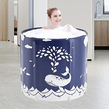 Imagem de ptlsy Banheira portátil para adultos, banheira de gelo para adultos, banheira de imersão japonesa dobrável adequada para spa quente frio interior e exterior (baleia)