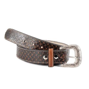 Imagem de Cinto Em Couro Masculino Feminino Country Fivela Removível - Pampas Co