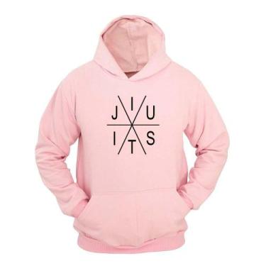 Imagem de Moletom Masculino Canguru Ragor Estampa Jiu Jitsu, Rosa, P