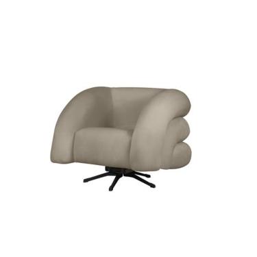 Imagem de Poltrona Base Giratória e Balanço Micheli Veludo Bege - Mansão Decor