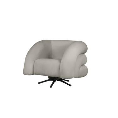 Imagem de Poltrona Base Giratória e Balanço Micheli Veludo Marfim - Mansão Decor