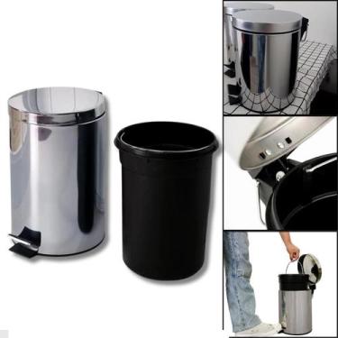 Imagem de Lixeira Aço Inox Multiuso Cozinha Banheiro 5 Litros Multiuso - POWER M