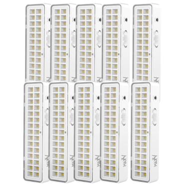 Imagem de KIT 10 Luminária Emergência Lâmpada 30 Led Recarregável Bivolt Luz Branco Frio MX LED