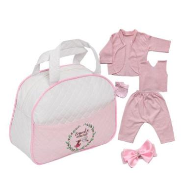 Imagem de Bolsa Maternidade Rosa com Pagão e Acessórios para Boneca - Saída Mate