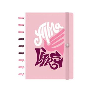 Imagem de Caderno de Disco ISCOOL Capa Dura Verbo Livre Voar Rosa M