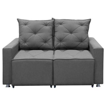Imagem de Sofá Retrátil 2 Lugares Bariloche 1.50cm Star Confort Grafite