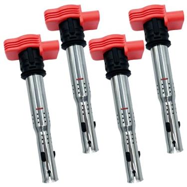 Imagem de N51WSTAR Conjunto de 4 pacotes de bobinas de ignição compatíveis com VW Beetle CC Golf GTI EOS Jetta Passat Tiguan Touareg Audi A3 A4 A5 A6 A8 Q3 Q5 Q7 R8 S5 RS4 RS5 2.0T 2.4 4.2 L4 V8 EA8888 GEN 2