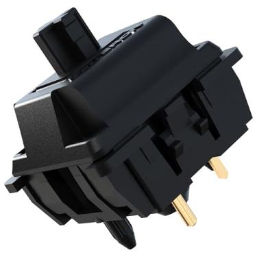 Imagem de Interruptor Gateron Oil King V2 para teclado mecânico para jogos, 20 mm, preto-banhado a mola, compatível com interruptores lineares pré-lubrificados de 5 pinos 55gf (90 peças)