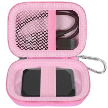 Imagem de Capa de transporte compatível com SSD portátil Crucial X10/X9 Pro 4TB/2TB/1TB, unidade de estado sólido externa, bolsa de armazenamento rígido serve para cabo USB-C (apenas caixa) (rosa)