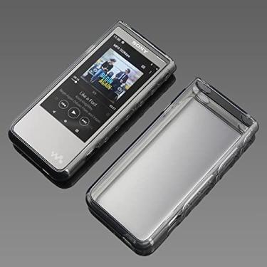 Imagem de Zshion Capa compatível com Sony NW-ZX507/NW-ZX500/NW-ZX505, capa de TPU macia leve com absorção de choque para Sony Walkman NW ZX500 ZX505 ZX507 (preto transparente)