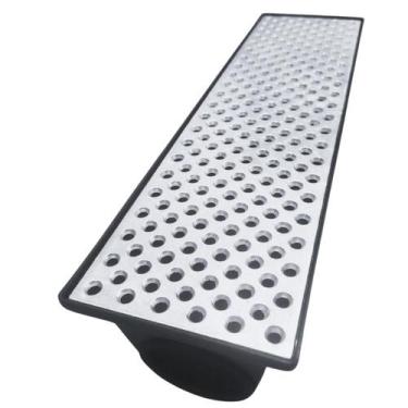 Imagem de Ralo Linear 15x50 com 3 Saídas 75mm Alumínio Bolinha Coletor Plástico 