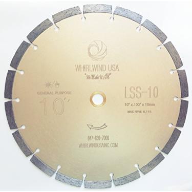 Imagem de Whirlwind USA LSS Lâminas de diamante segmentadas com corte seco ou molhado para uso geral Power Saw para alvenaria de tijolos/blocos de pedras de concreto (venda direta na fábrica), LSS 10, 10"