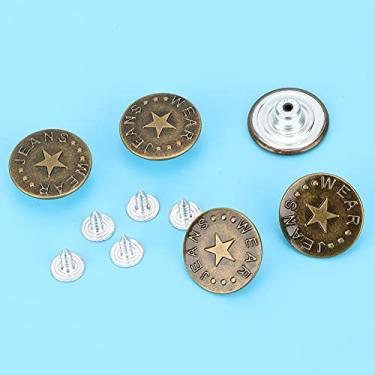 Imagem de Botão Jean Sortido, 10 Peças Vintage 20 Mm Bronze Botões de Costura retrô para Casacos, Jaquetas, Mochilas Com Linha, Decoração de Tecido Charmosa para Cintos de Roupas de