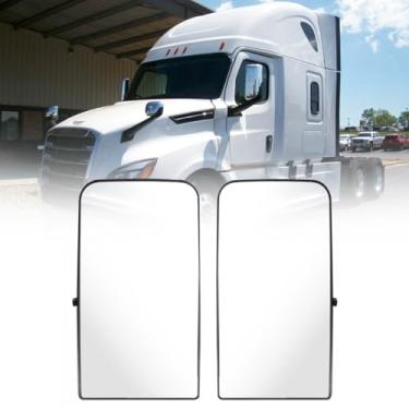 Imagem de Vidro retrovisor superior para Freightliner Cascadia 2018+, substituição de vidro do espelho principal da porta com degelo aquecido para Freightliner Cascadia lado direito