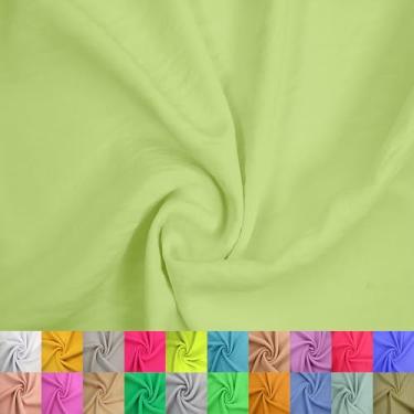Imagem de Texco Inc Air Flow Cey Yard – 100% poliéster, não esticável, 149,9 cm de largura, 160 g/m2 leve tecido respirável para vestidos, blusas, vestuário, costura e artesanato DIY, neon amarelo 5 jardas