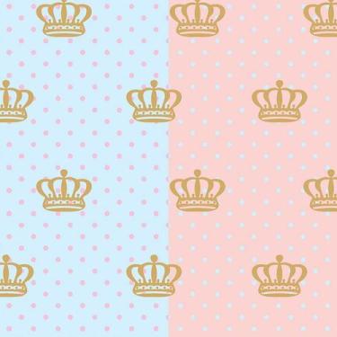 Imagem de Papel de Parede Adesivo Poá Azul e Rosa - 029 - Multimpressão