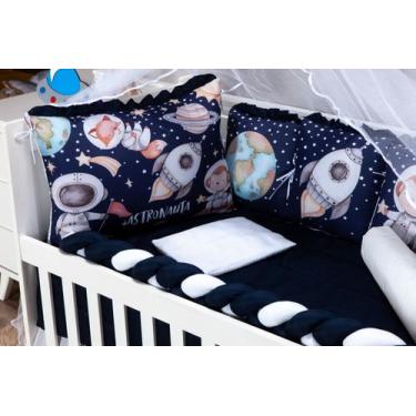 Imagem de Kit Berço Americano Menina e Menino Almofadinhas 12 Peças Com Mosquite