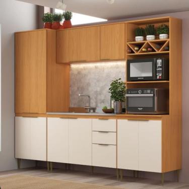 Imagem de Cozinha Modulada 4 Peças 12 Portas 2 Gavetas Angelina - Angelin Off Wh